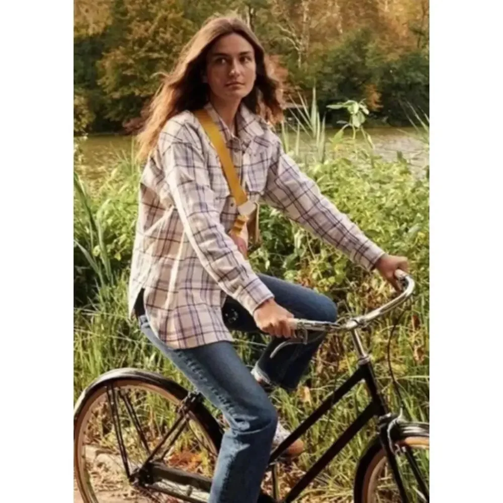 J. Crew Relaxed-Fit Flannel Shirt in Lavender Plaid Size 4